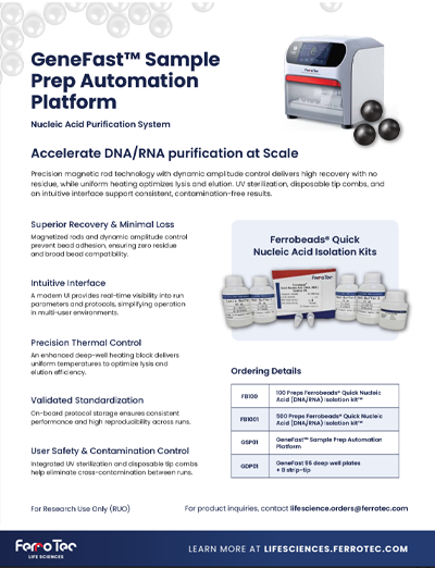 Ferrotec GeneFast Automation Platform Flyer